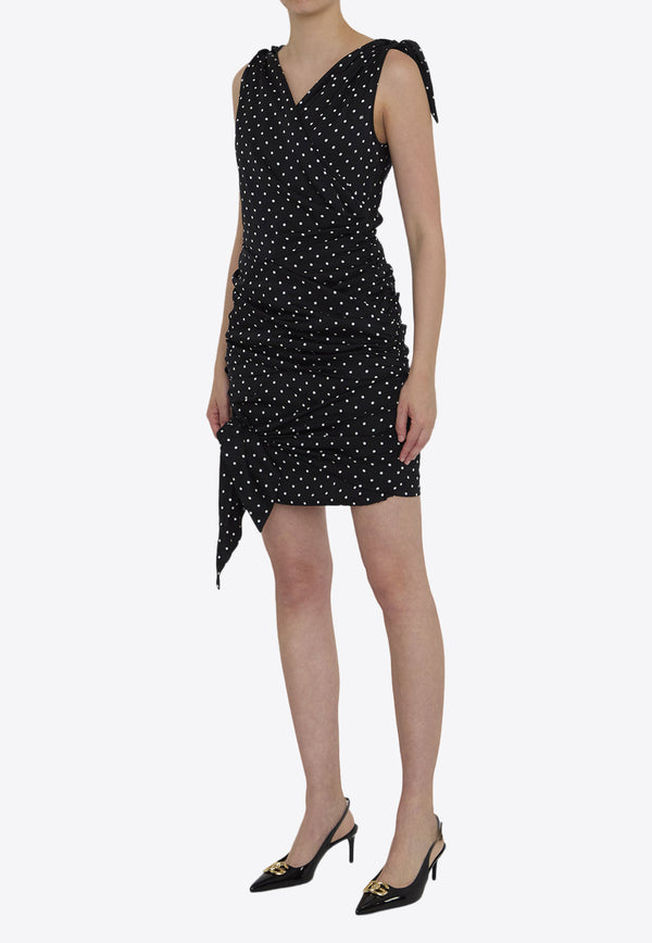 Dolce 
Gabbana Polka Dot-Print V-neck Midi Dress Black F6I2DT-FSA63-HNZPW