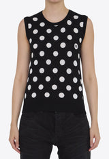 Dolce 
Gabbana Polka-Dot Motif Sleeveless Top Black FXT07T-JCVYK-HNZRW