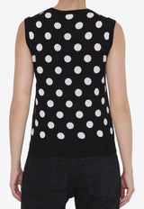 Dolce 
Gabbana Polka-Dot Motif Sleeveless Top Black FXT07T-JCVYK-HNZRW