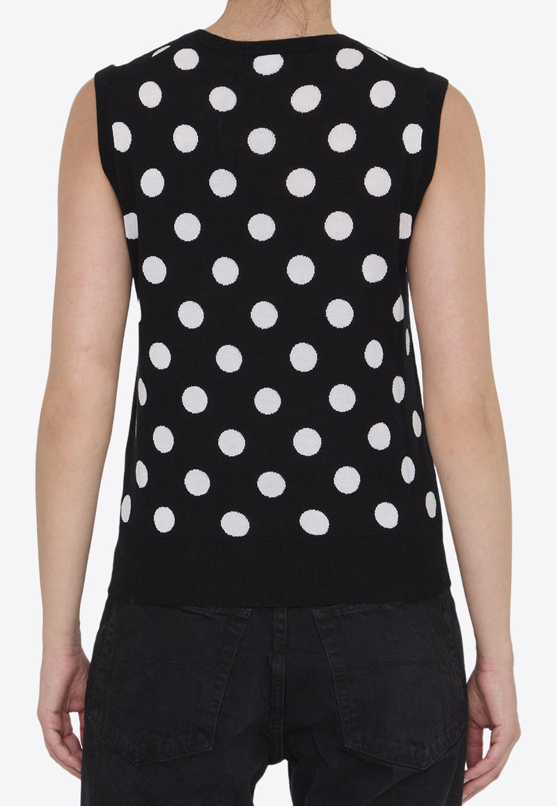 Dolce 
Gabbana Polka-Dot Motif Sleeveless Top Black FXT07T-JCVYK-HNZRW