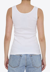 Gucci Logo Print Ribbed Tank Top White 790344-XJGL4-9474