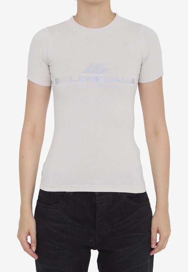 Balenciaga Activewear Logo Print T-shirt White 768075-TQVU1-9016