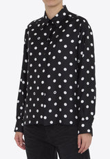 Dolce 
Gabbana Polka-Dot Print Silk Shirt Black F5S31T-IS1VI-HNZRW