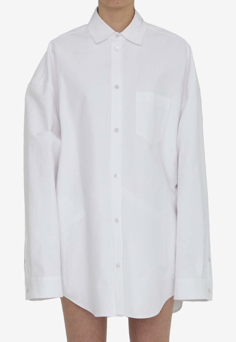 Balenciaga Oversized Long-Sleeved Shirt White 794462-TQM30-9140