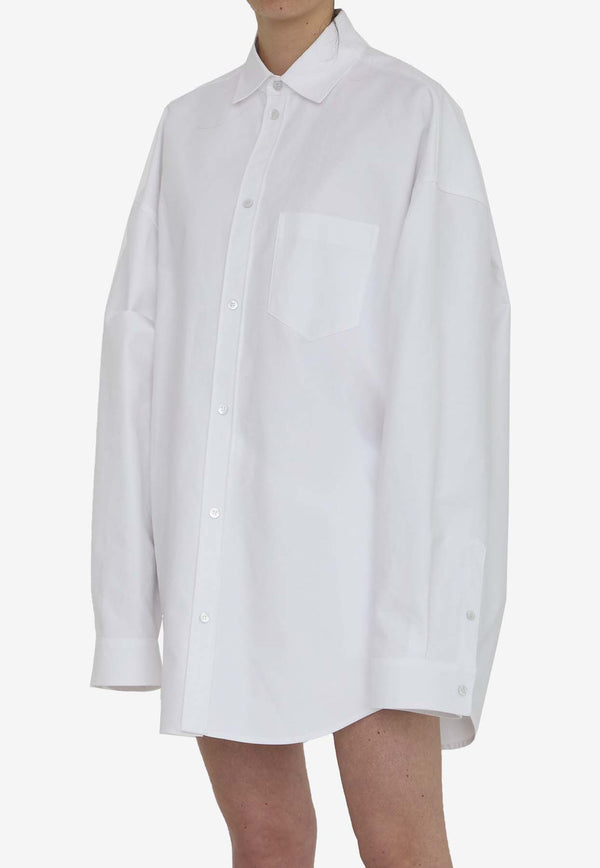 Balenciaga Oversized Long-Sleeved Shirt White 794462-TQM30-9140