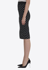 Dolce 
Gabbana Polka-Dot Print Pencil Midi Skirt Black F4CWKT-FSUBG-HNZQW