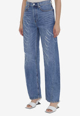 Alexander Wang Laser Logo Wide-Leg Jeans Blue 4DC3244412--473