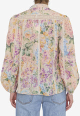 Zimmermann Halliday Lace-Trimmed Floral Shirt Multicolor 1348TSS241--MWF