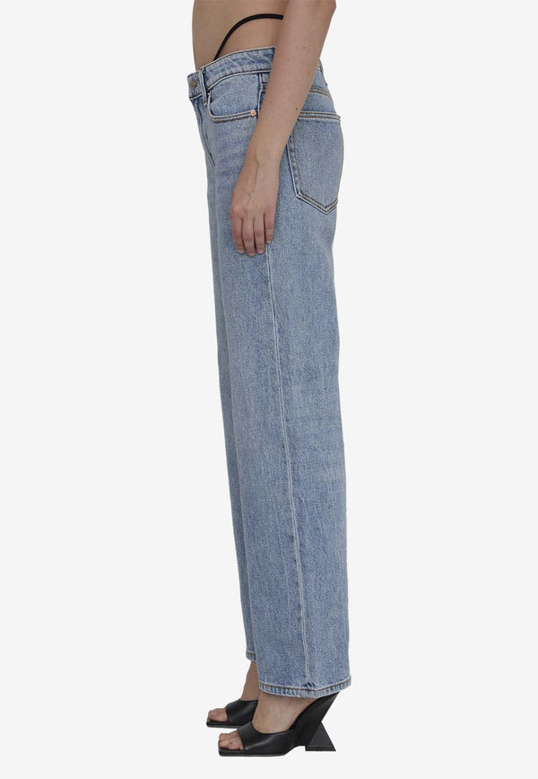 Alexander Wang Thong-Detail Straight-Leg Jeans Blue 4DC3244408--471A