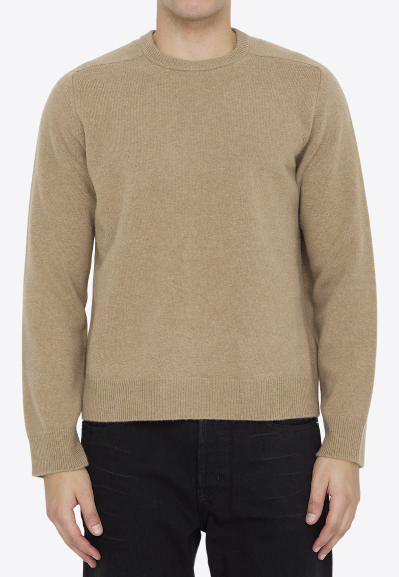 Maison Margiela Four-Stitches Wool Crewneck Sweater Beige S50HL0022-M13058-124M