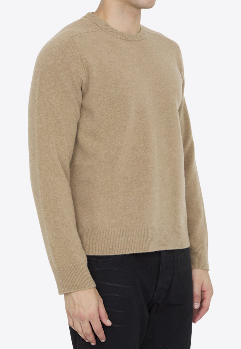 Maison Margiela Four-Stitches Wool Crewneck Sweater Beige S50HL0022-M13058-124M