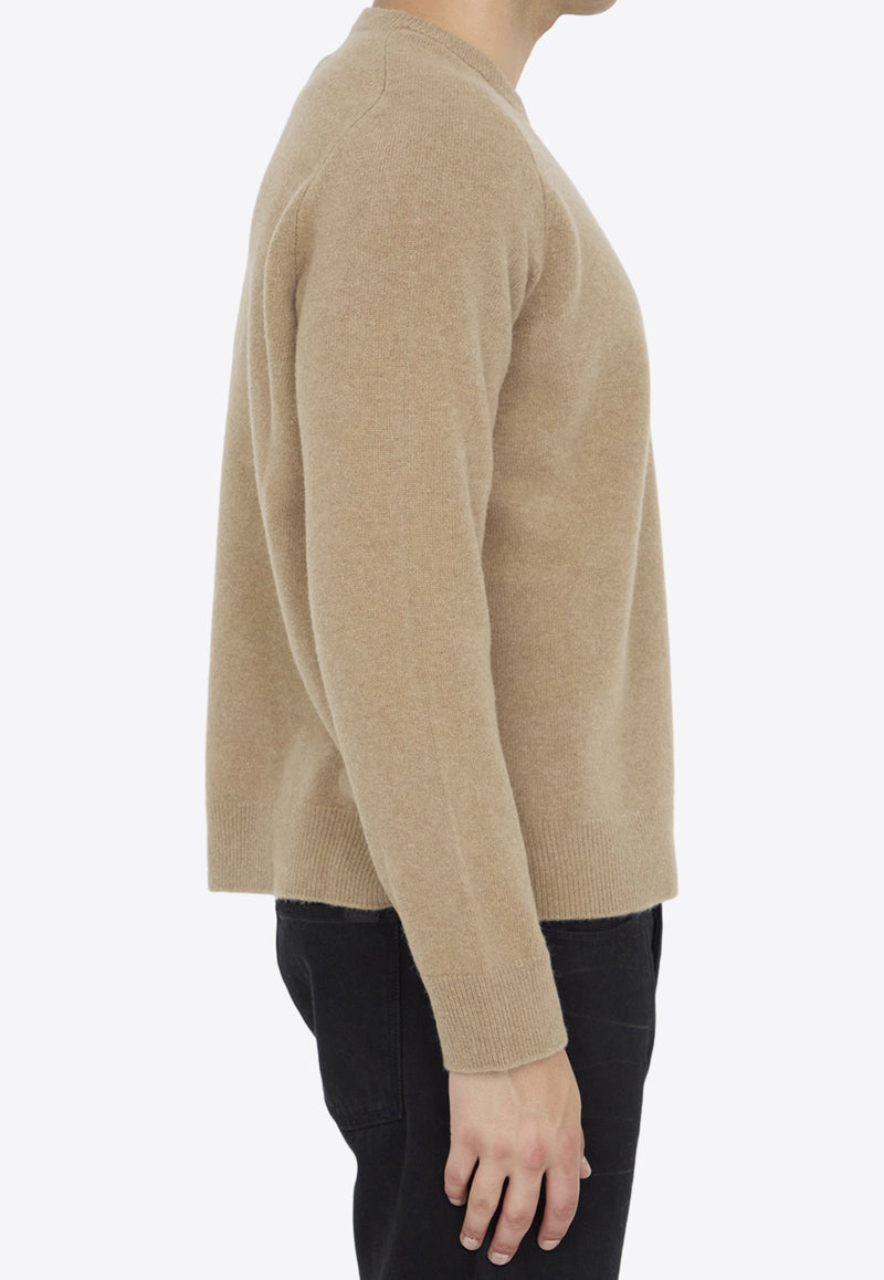 Maison Margiela Four-Stitches Wool Crewneck Sweater Beige S50HL0022-M13058-124M