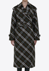 Burberry Checked Long Trench Coat 8095300--C1213 Black