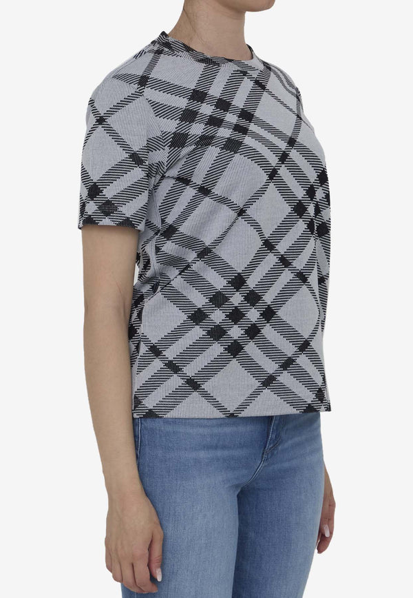 Burberry Jacquard Check Crewneck T-shirt White 8088061--B9648