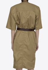 Saint Laurent Saharienne Belted Utility Dress  Beige 790089-Y3A99-2611