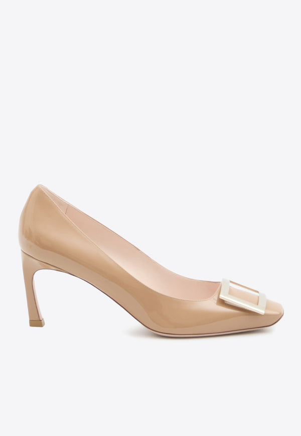 Roger Vivier Trompette 70 Patent Leather Pumps Beige RVW40015280D1--PM005