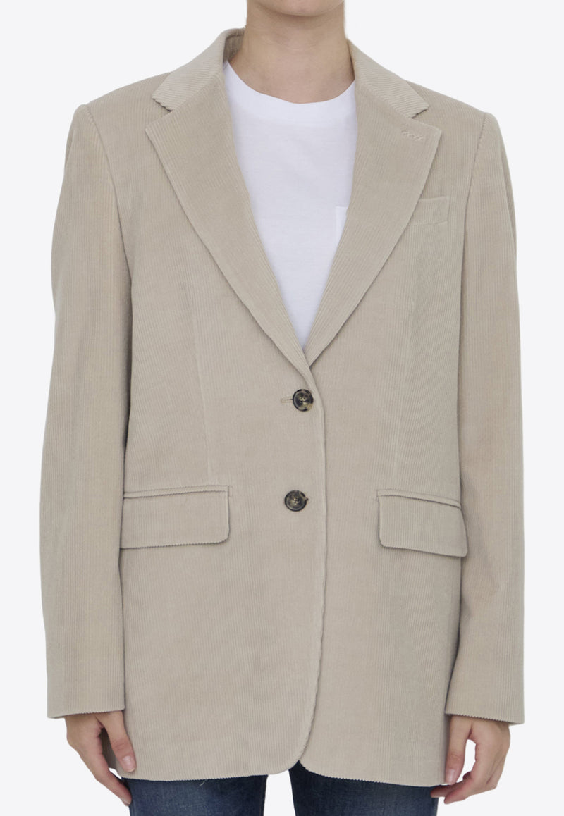 Max Mara Kuban Single-Breasted Blazer Beige 2421046151-600-001