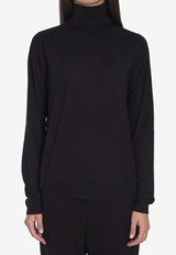 The Row Heva Turtleneck Wool Sweater Black 8280-Y590-BLK