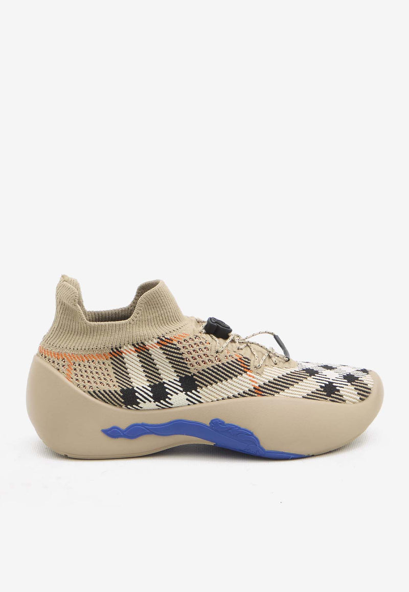 Burberry Neptune Check Knit Low-Top Sneakers Beige 8099326--B9368