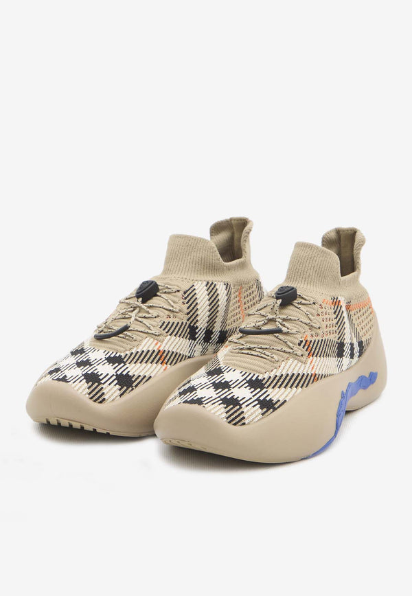 Burberry Neptune Check Knit Low-Top Sneakers Beige 8099326--B9368