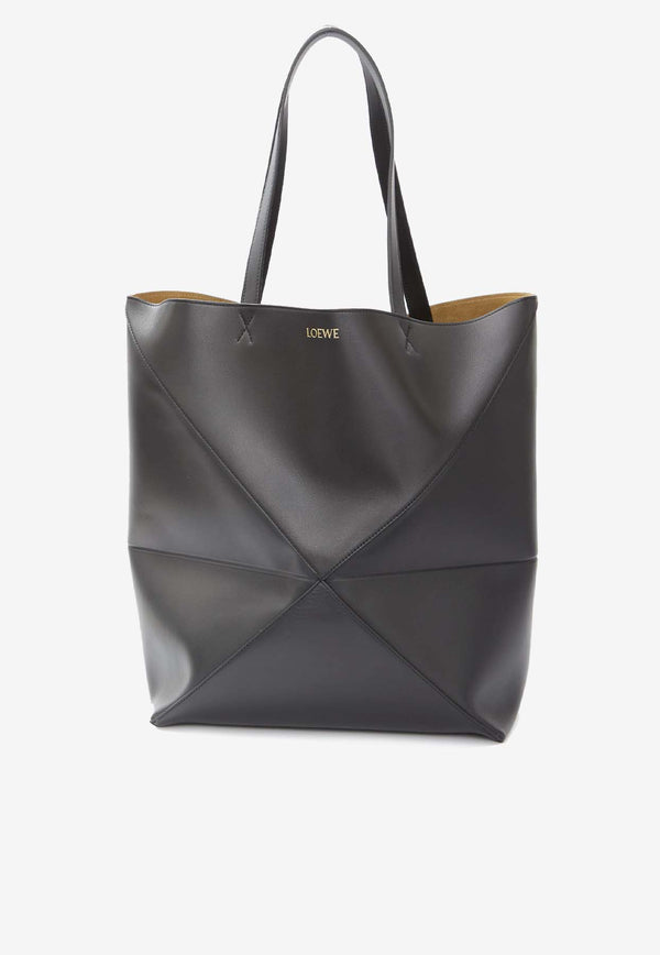 Loewe XL Puzzle Fold Tote Bag in Calf Leather Black B933Q18X01--1100