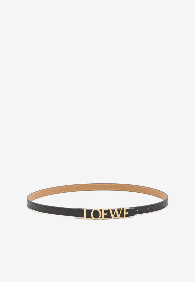 Loewe Logo Lettering Calfskin Thin Belt Black E619Z16X16--1206