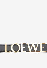 Loewe Logo Lettering Calfskin Thin Belt Black E619Z16X16--1206