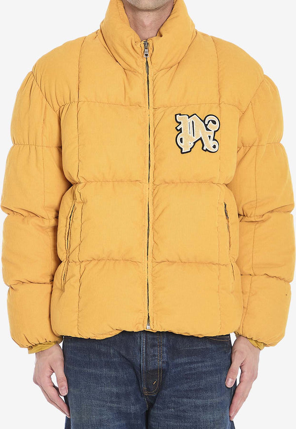 Palm Angels Monogram Corduroy Puffer Jacket Orange PMED047F24-FAB001-2203