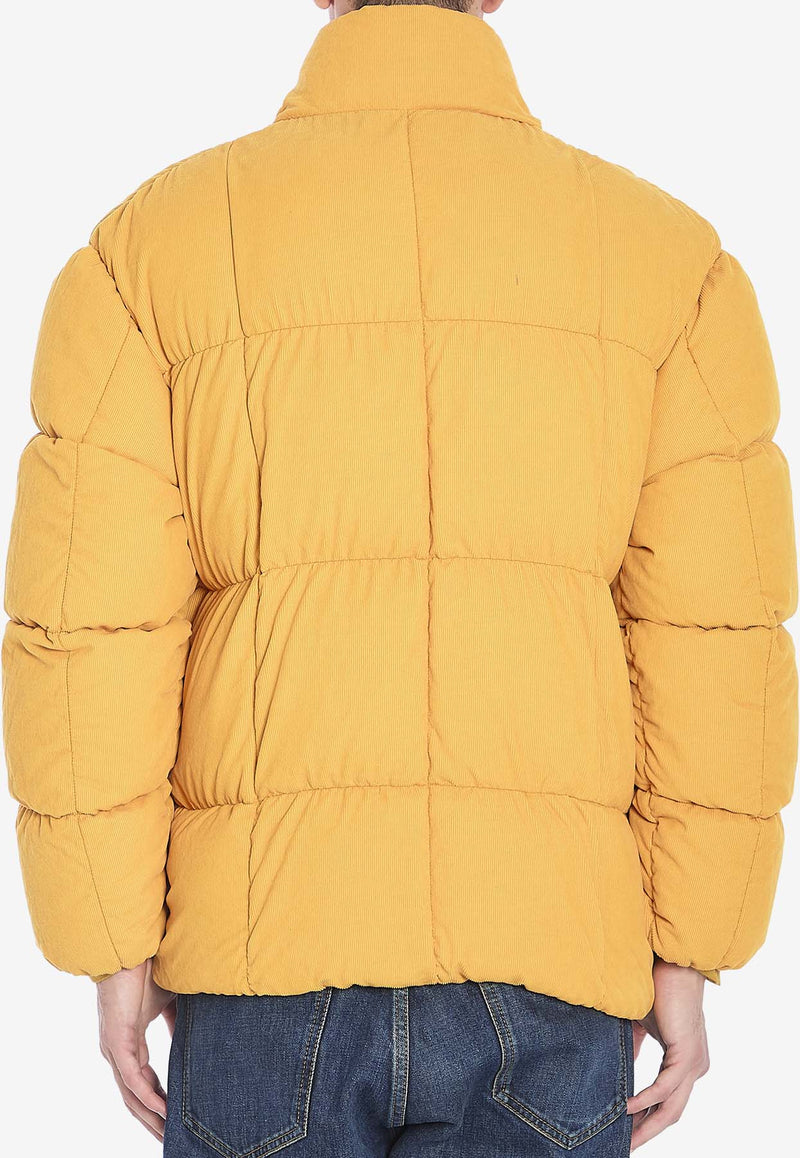 Palm Angels Monogram Corduroy Puffer Jacket Orange PMED047F24-FAB001-2203