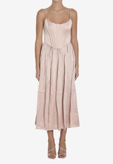 Zimmermann Corset Silk Midi Dress Pink 7960DR25R--PTL