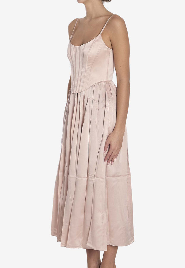 Zimmermann Corset Silk Midi Dress Pink 7960DR25R--PTL