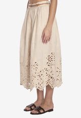 Zimmermann Wylie Embroidered Midi Skirt  1745SRS251--CRM