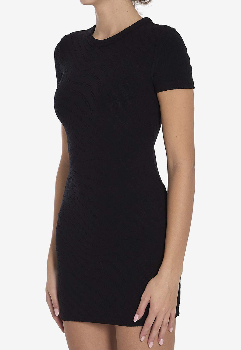 Alexander Wang Jacquard Logo Mini Dress Black 4CC1246235--001