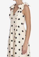 Zimmermann Crush V-neck Polka Dot Midi Dress White 2503DR251--CMBLDT