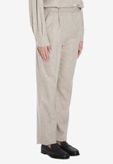 The Row Norbert Tailored Wool-Blend Pants Beige 8484-W3301-LPB