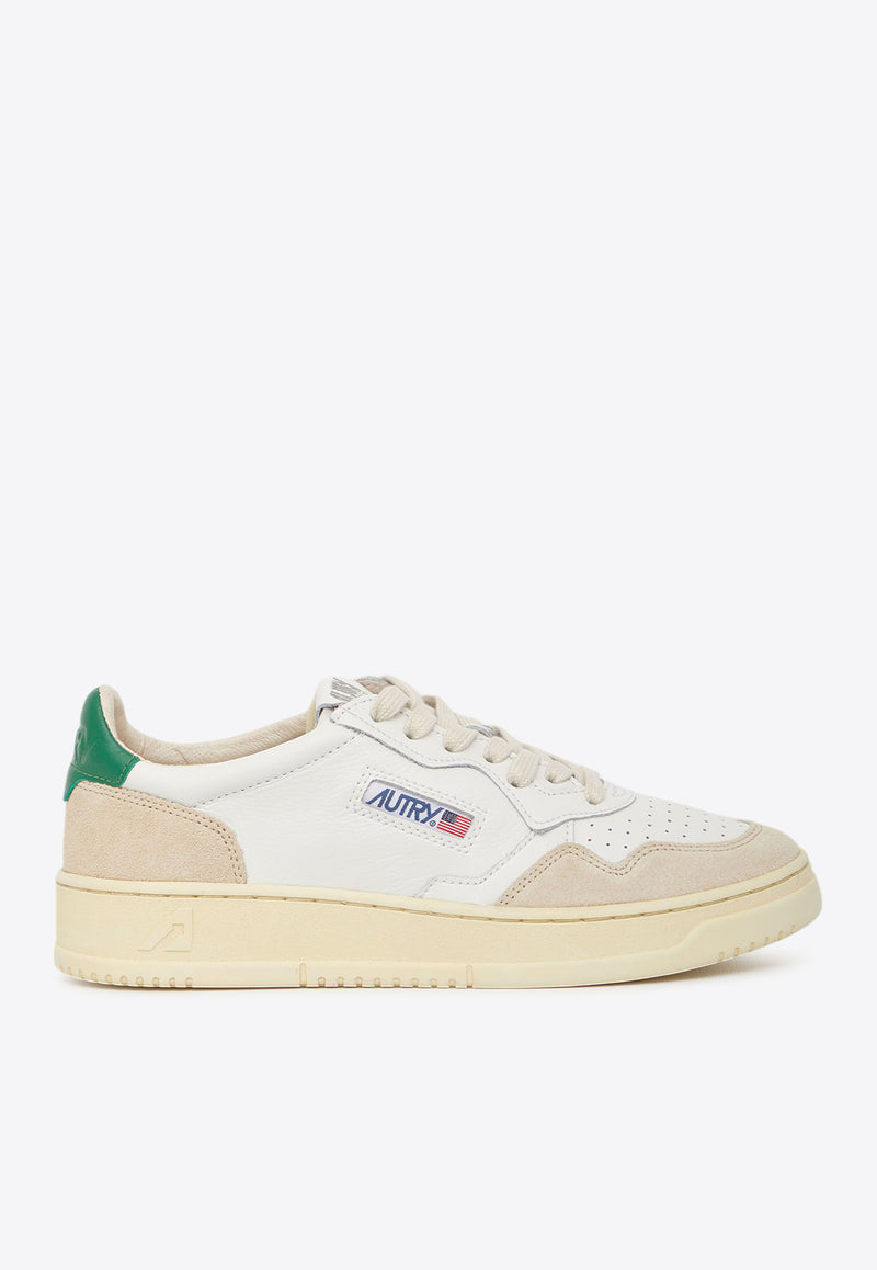 Autry Medalist Leather Low-Top Sneakers White AULM-LS-23