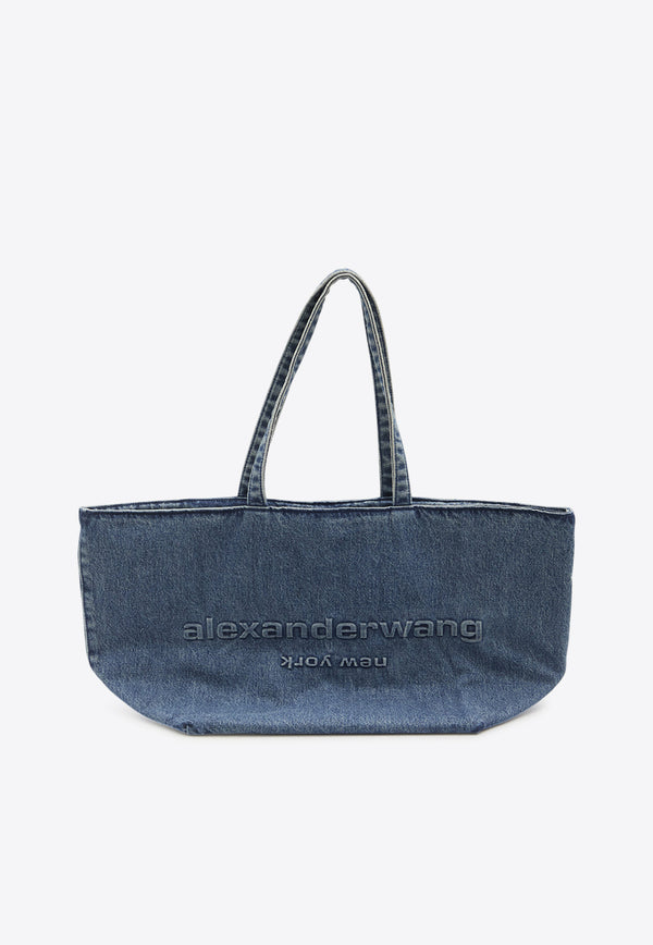 Alexander Wang Punch Denim Tote Bag Blue 20125T30T--473