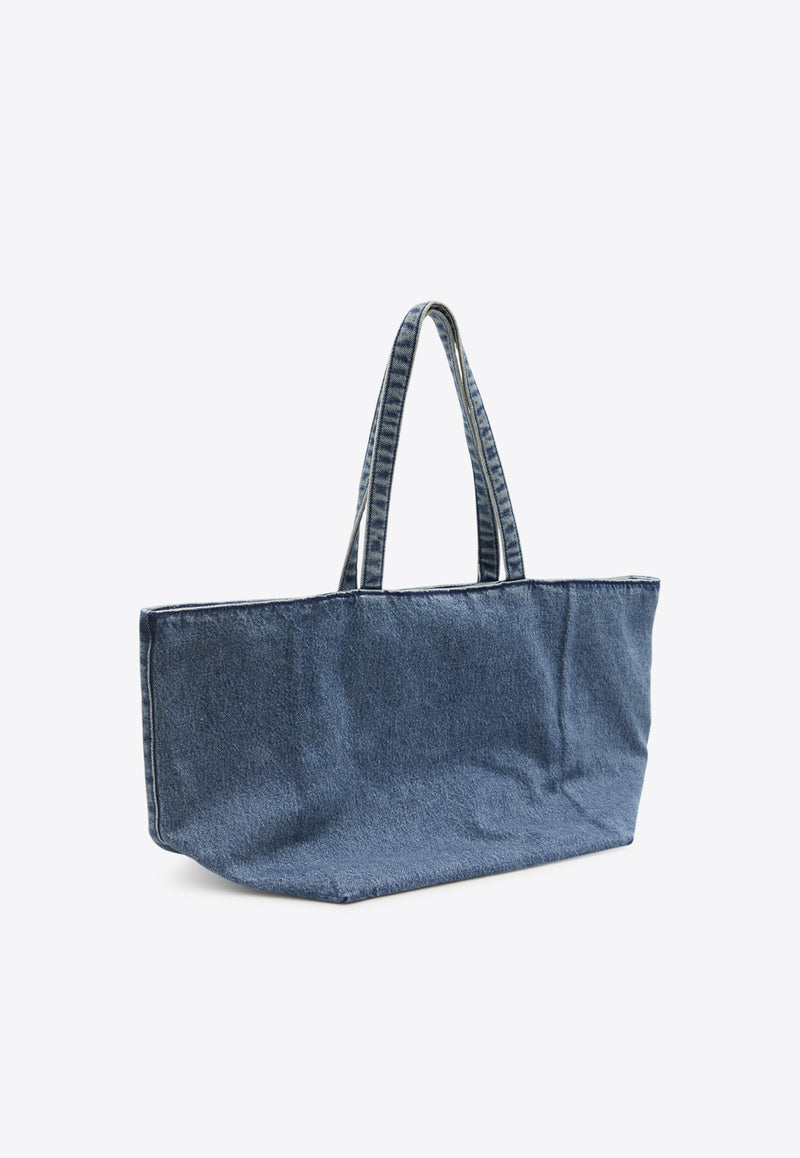 Alexander Wang Punch Denim Tote Bag Blue 20125T30T--473