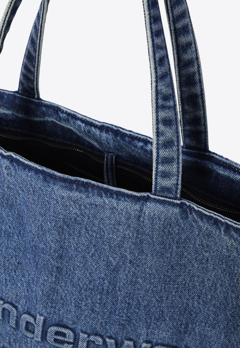 Alexander Wang Punch Denim Tote Bag Blue 20125T30T--473