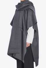 Toteme Wool Cape Coat with Detachable Scarf Gray 251WRO4321-FB0006-020