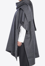 Toteme Wool Cape Coat with Detachable Scarf Gray 251WRO4321-FB0006-020