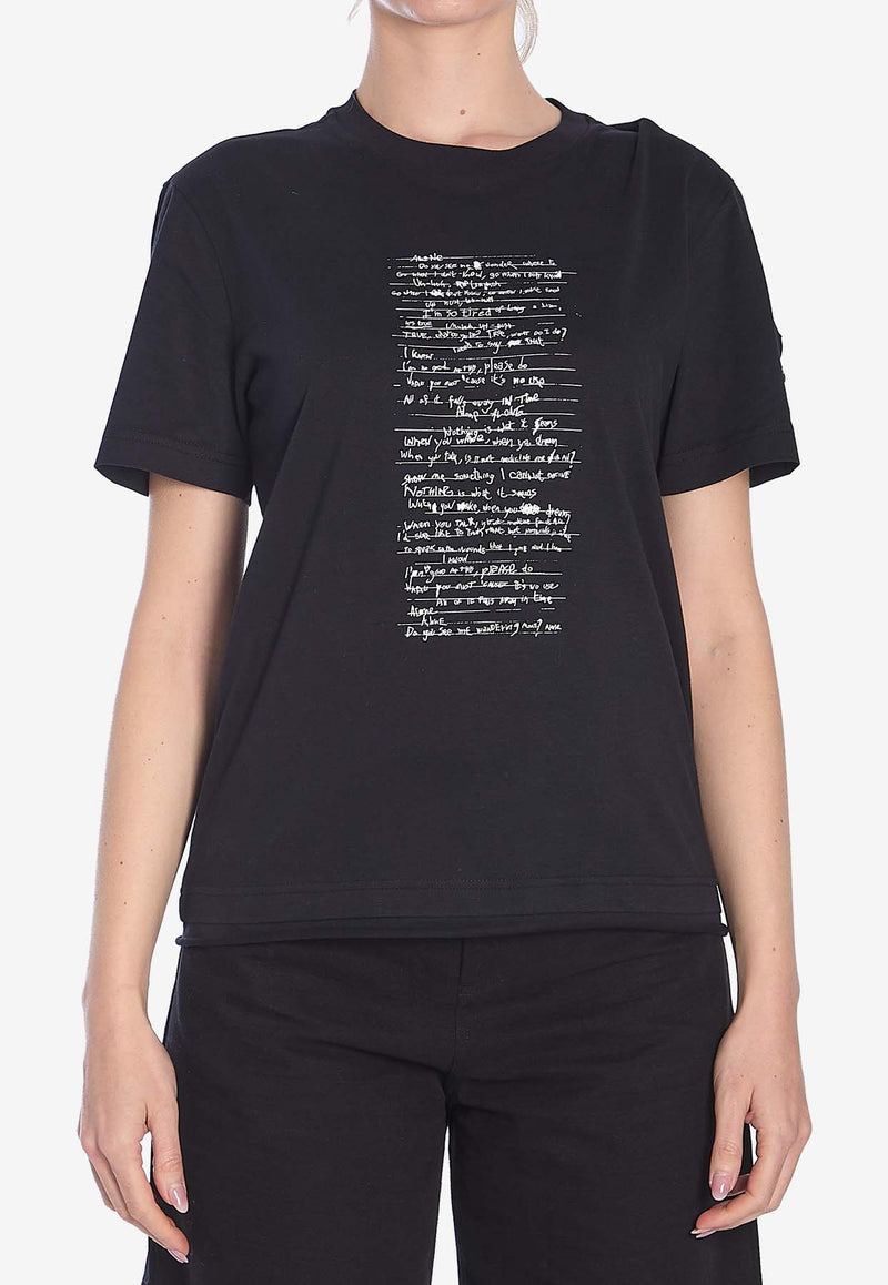 Moncler X Willow Smith Lyrics Print T-shirt Black 8C00002-89AHD-999