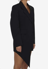 Alexander Wang Asymmetrical Wool Mini Dress Black 1WC4246697--001