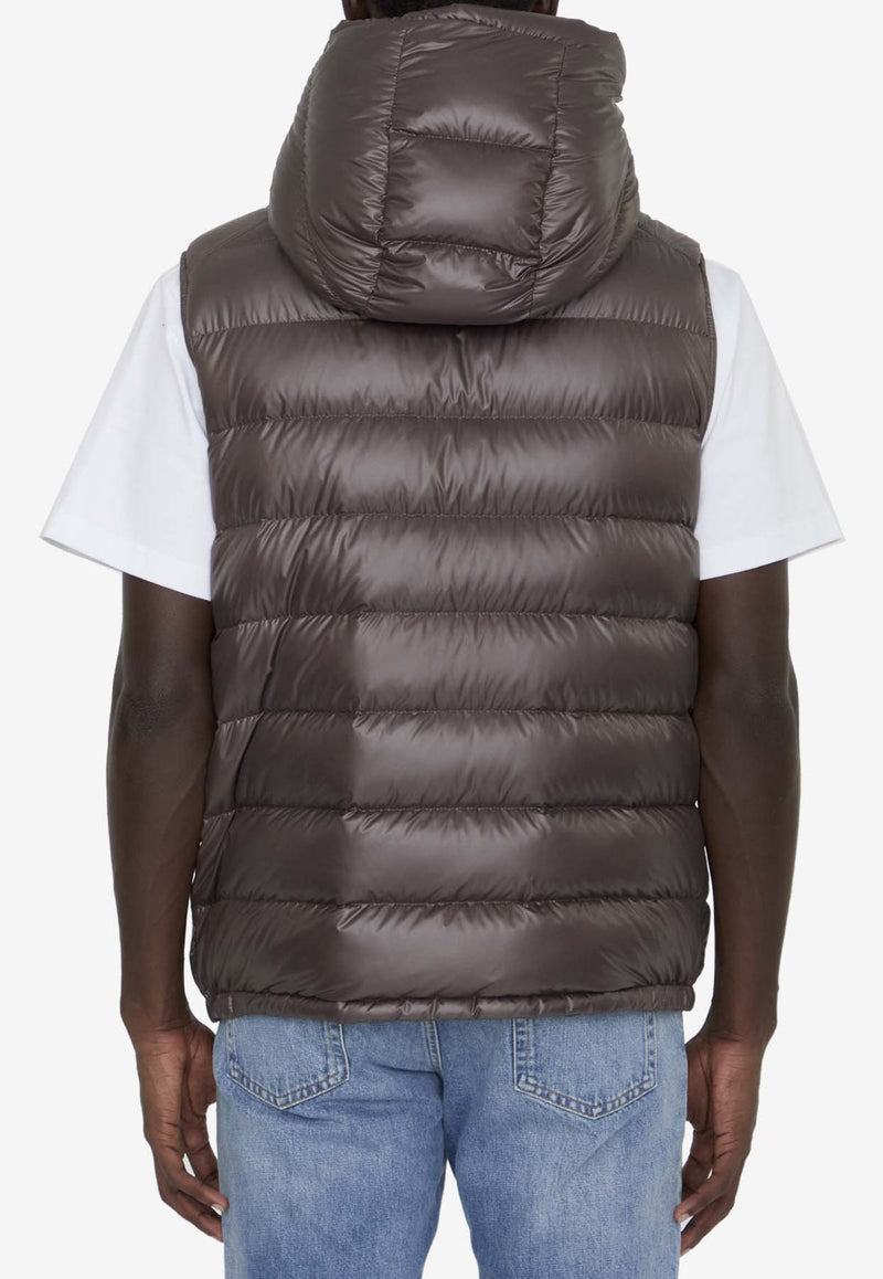 Moncler Barant Logo Patch Down Vest  Brown 1A00062-597EX-243