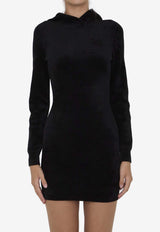 Alexander Wang Embossed Logo Velvet Mini Dress Black 4KC4243014--001