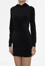 Alexander Wang Embossed Logo Velvet Mini Dress Black 4KC4243014--001