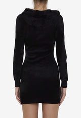 Alexander Wang Embossed Logo Velvet Mini Dress Black 4KC4243014--001