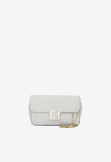 Roger Vivier Jeu de Fille Glittered Clutch Silver RBWANMC0100-K5UB-B200