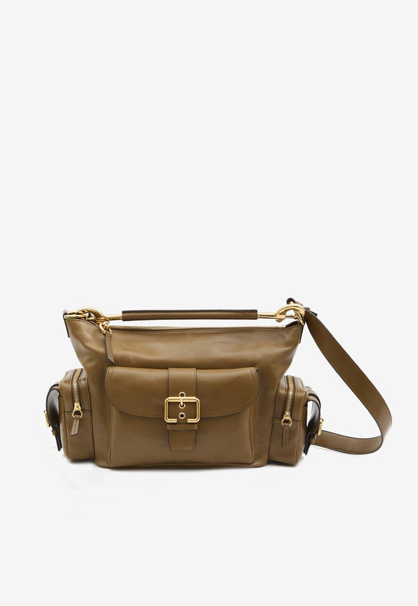 Chloé Leather Camera Top Handle Bag Khaki CHC24AS533-N83-20V