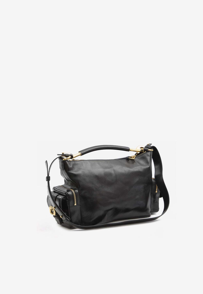 Chloé Shiny Leather Camera Bag Black CHC24AS533-N83-001